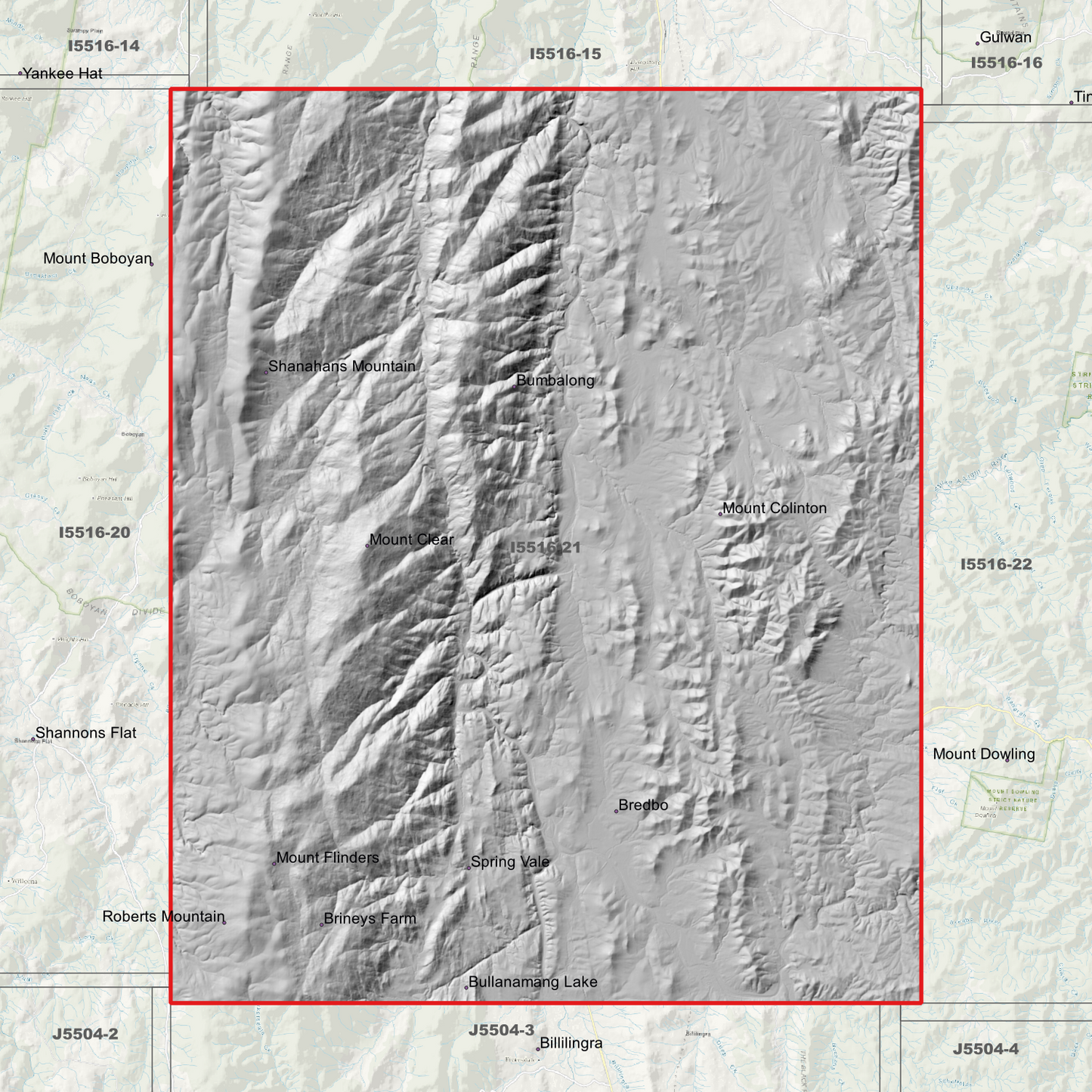 Bredbo 1m & 2m Digital Elevation Models (I5516-21)