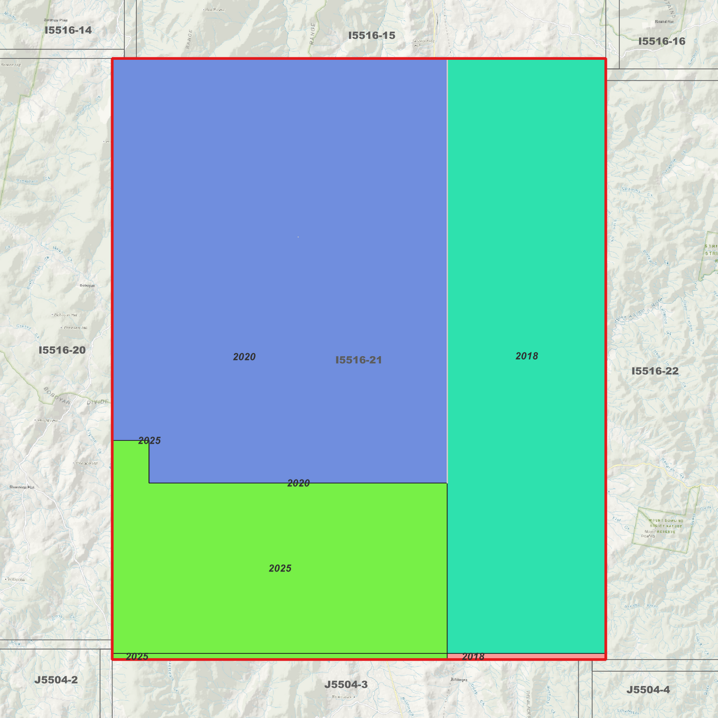Bredbo 1m & 2m Digital Elevation Models (I5516-21)