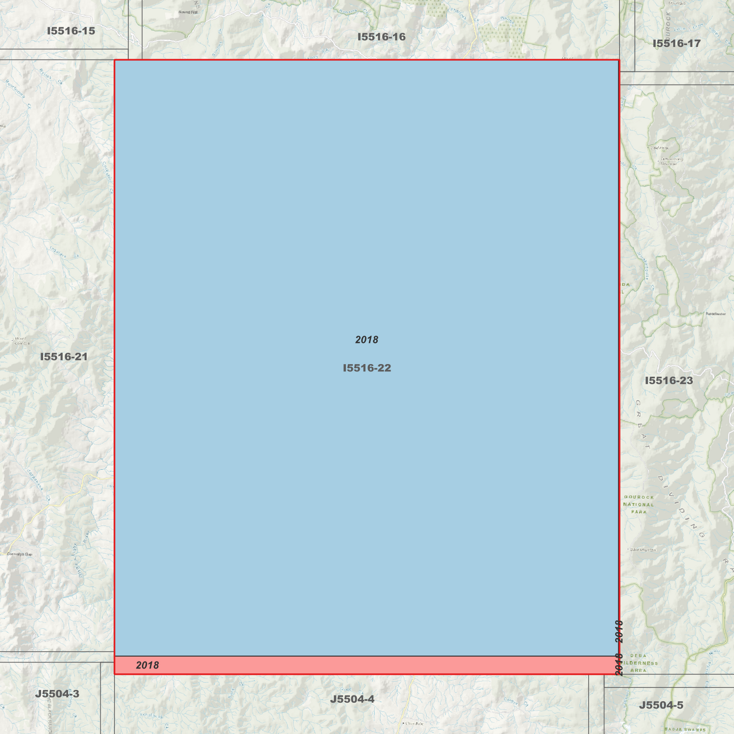 Jerangle 2m Digital Elevation Models (I5516-22)