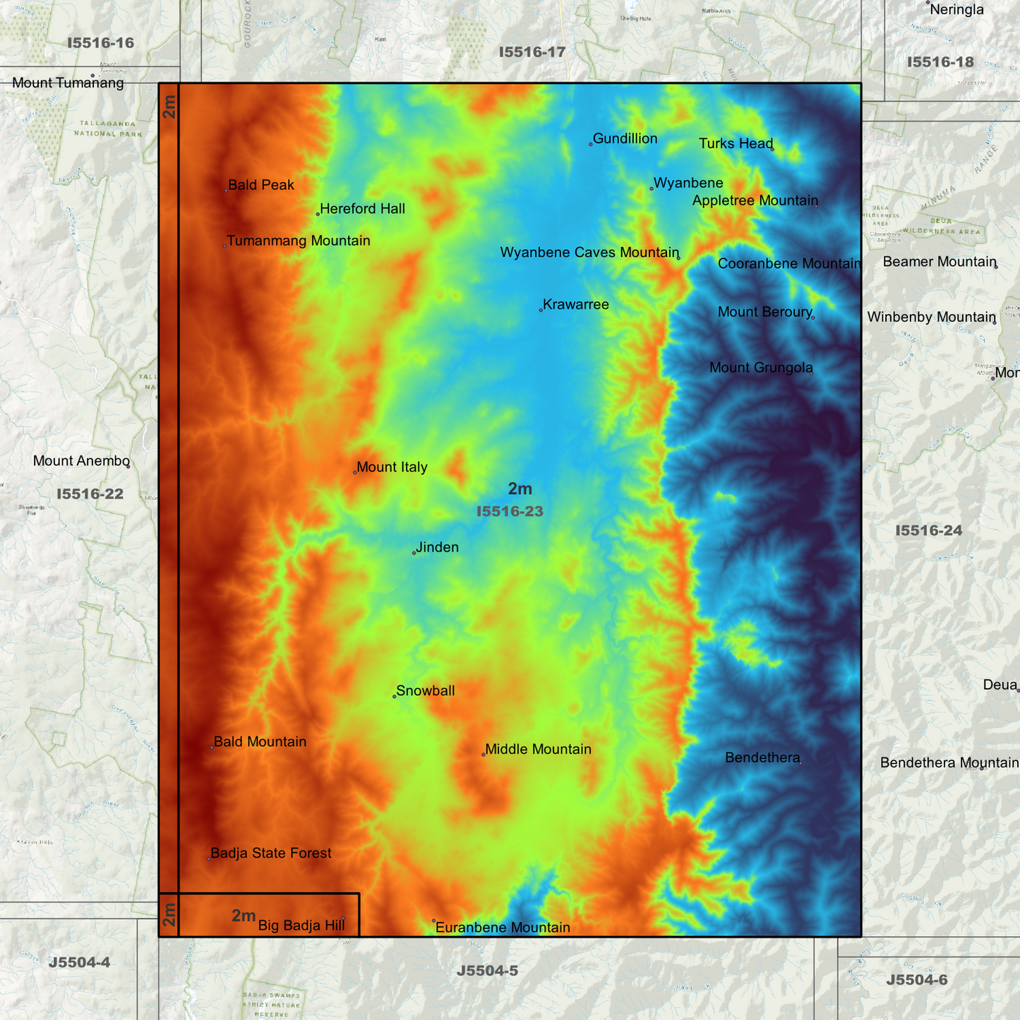 Gundillion 2m Digital Elevation Models (I5516-23)