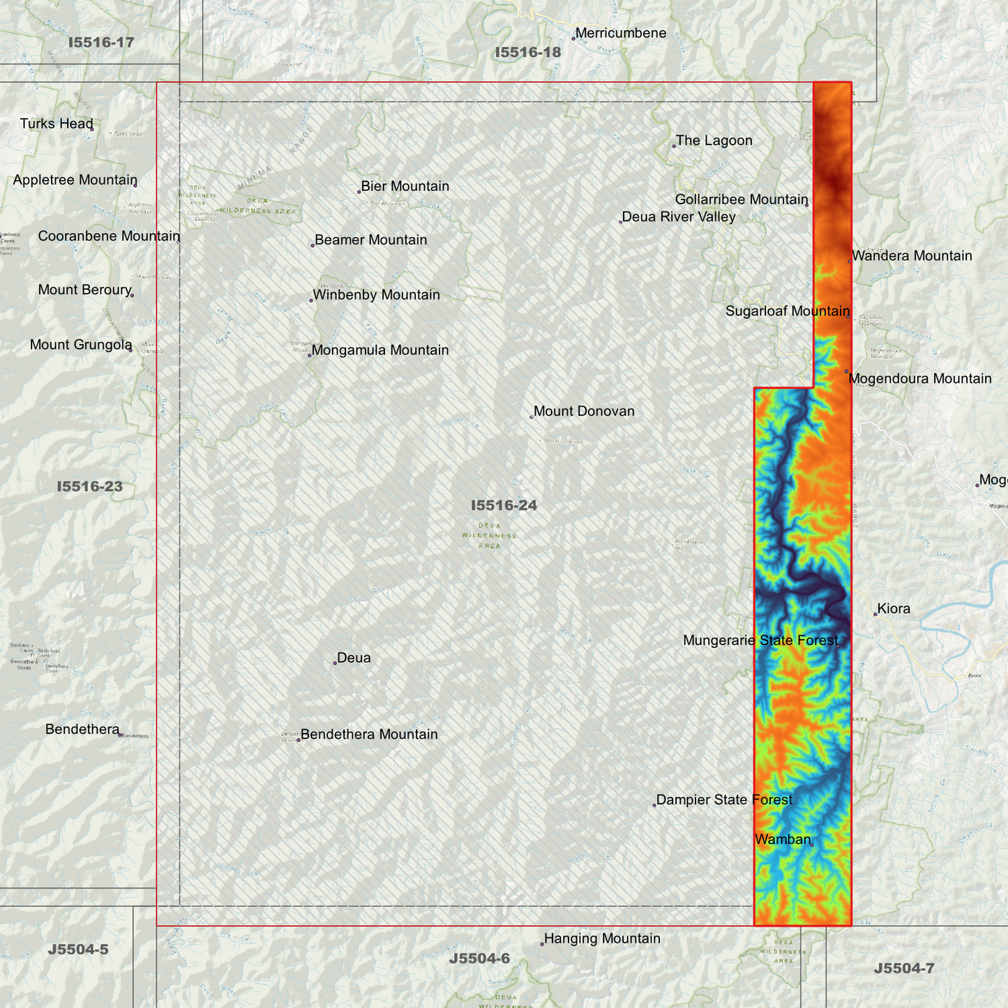 Deua 1m & 2m Digital Elevation Models (I5516-24)