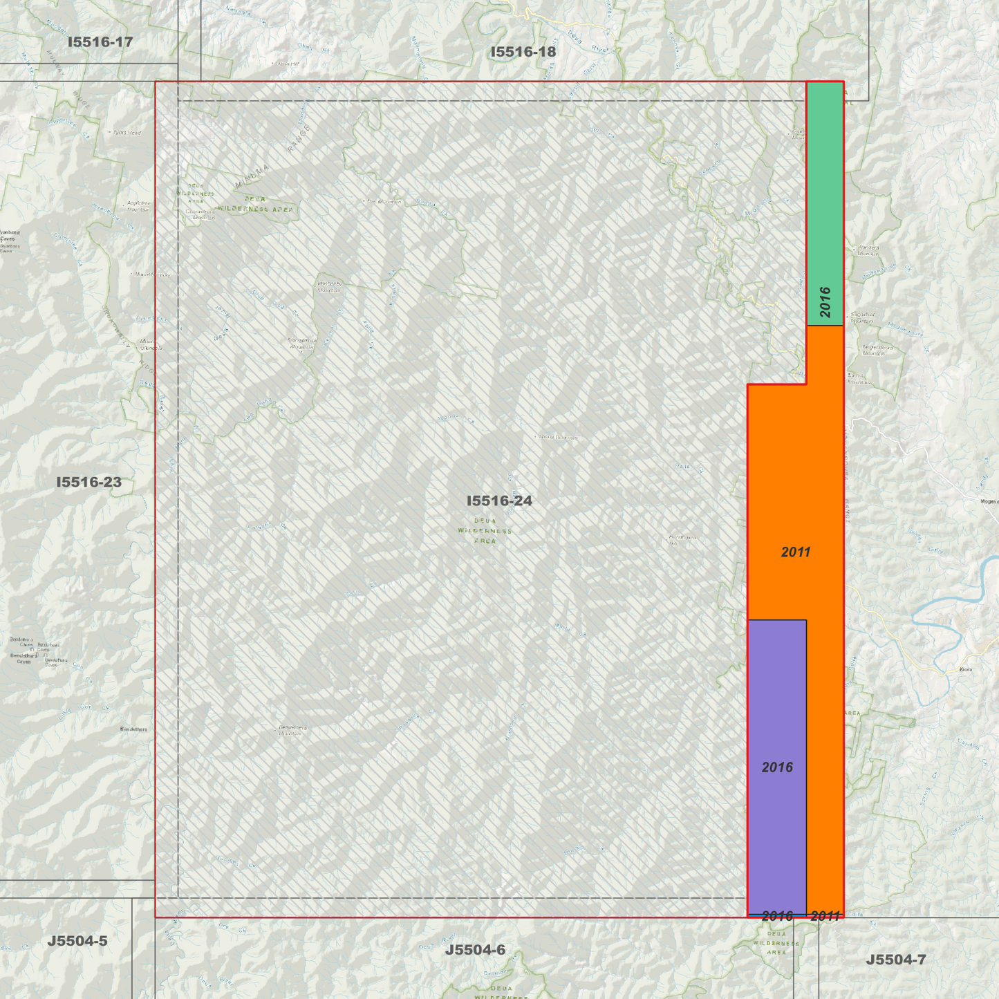 Deua 1m & 2m Digital Elevation Models (I5516-24)