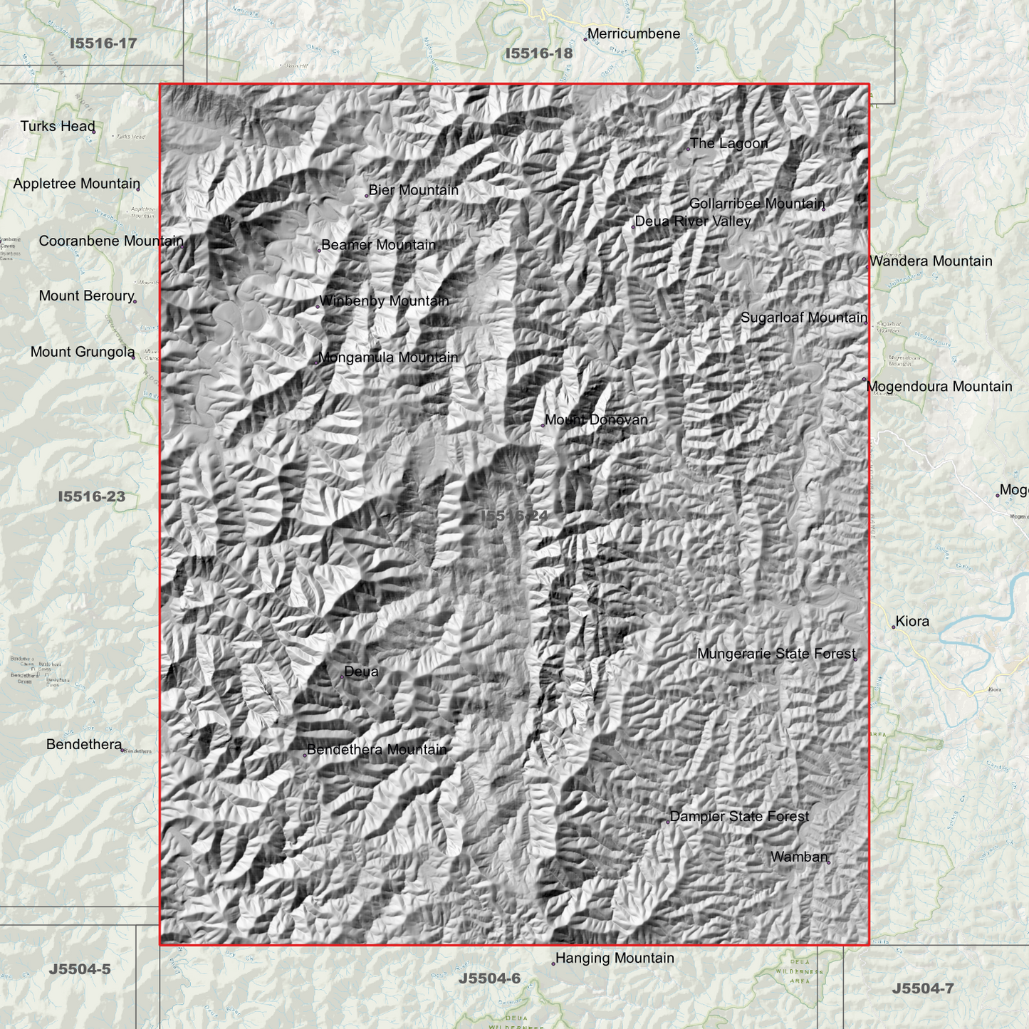Deua 1m & 2m Digital Elevation Models (I5516-24)