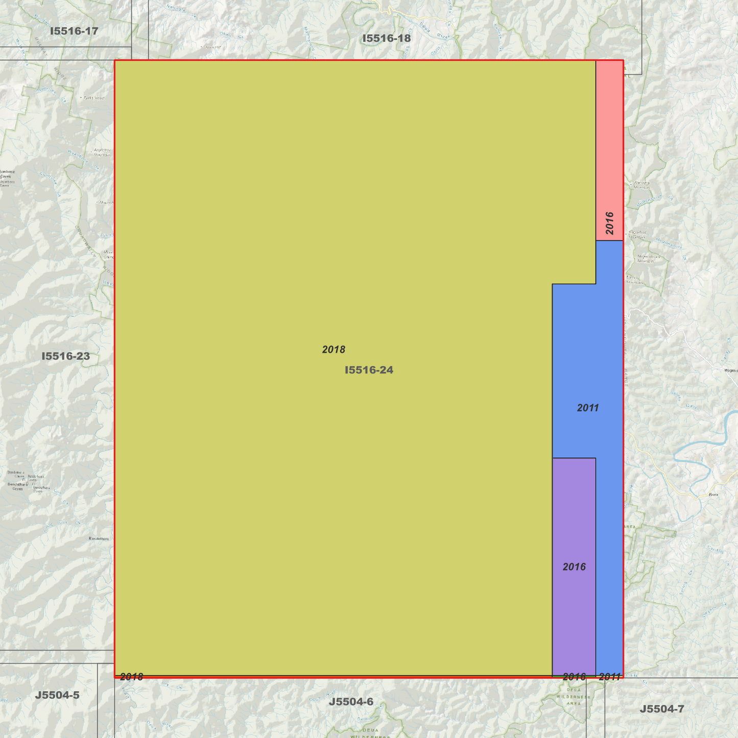 Deua 1m & 2m Digital Elevation Models (I5516-24)