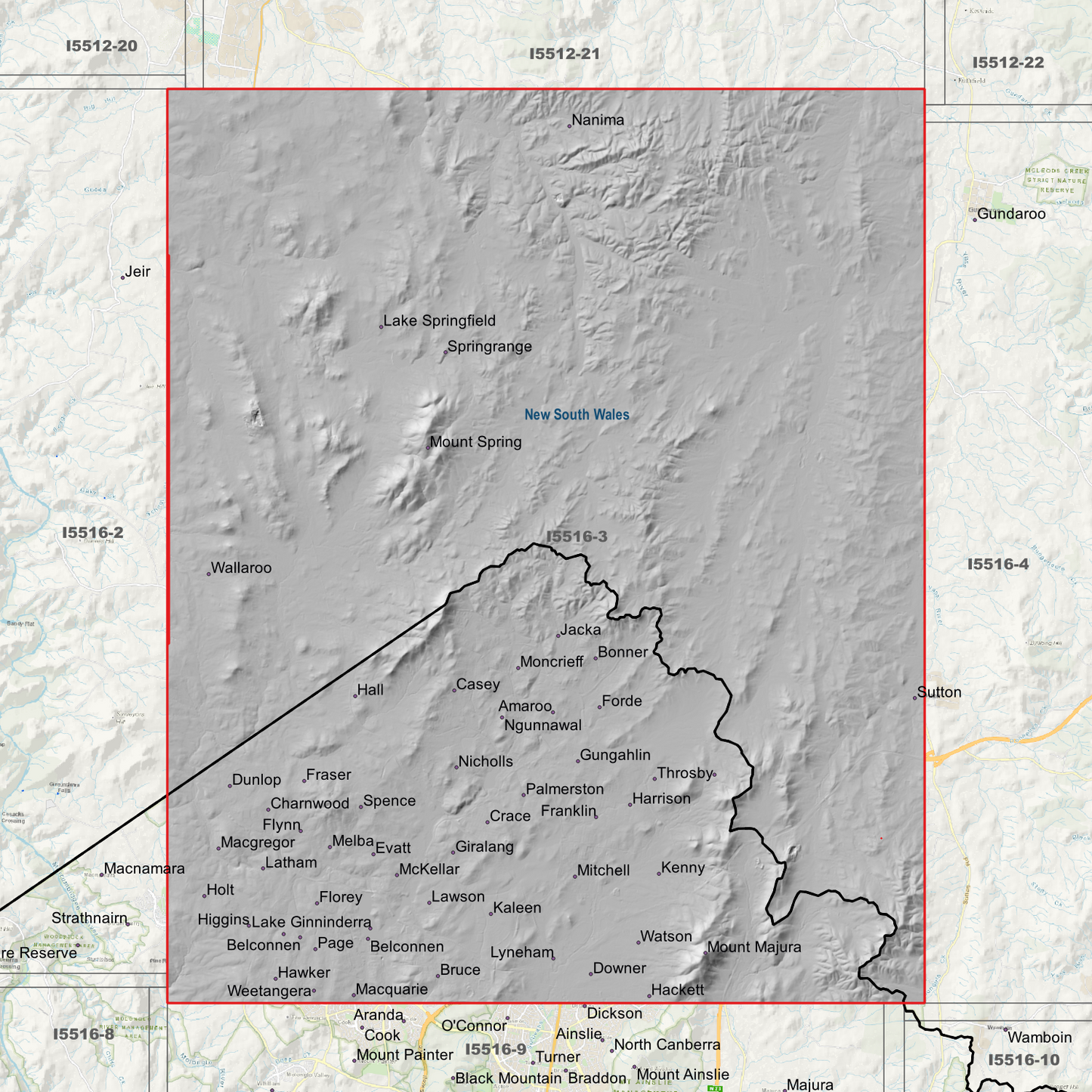 Ngunnawal 1m Digital Elevation Models (I5516-3)