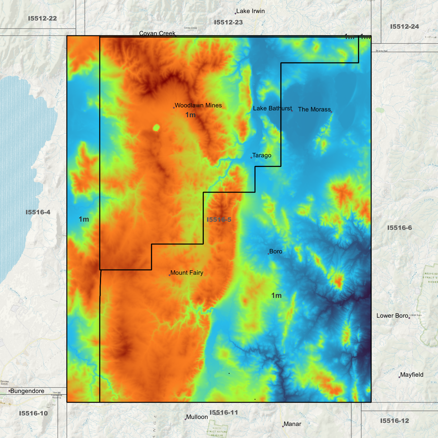 Tarago 1m Digital Elevation Models (I5516-5)