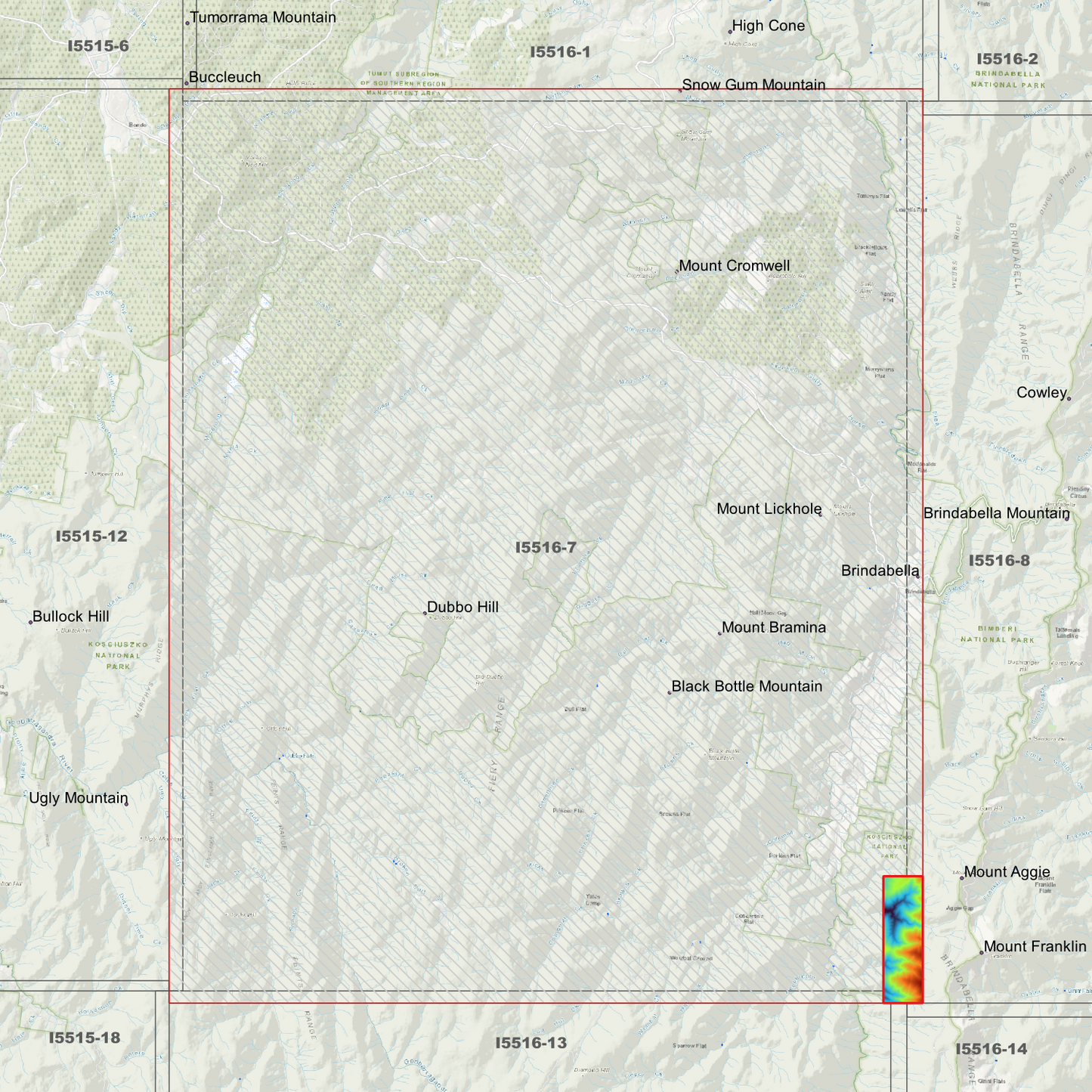 Bramina 1m & 2m Digital Elevation Models (I5516-7)