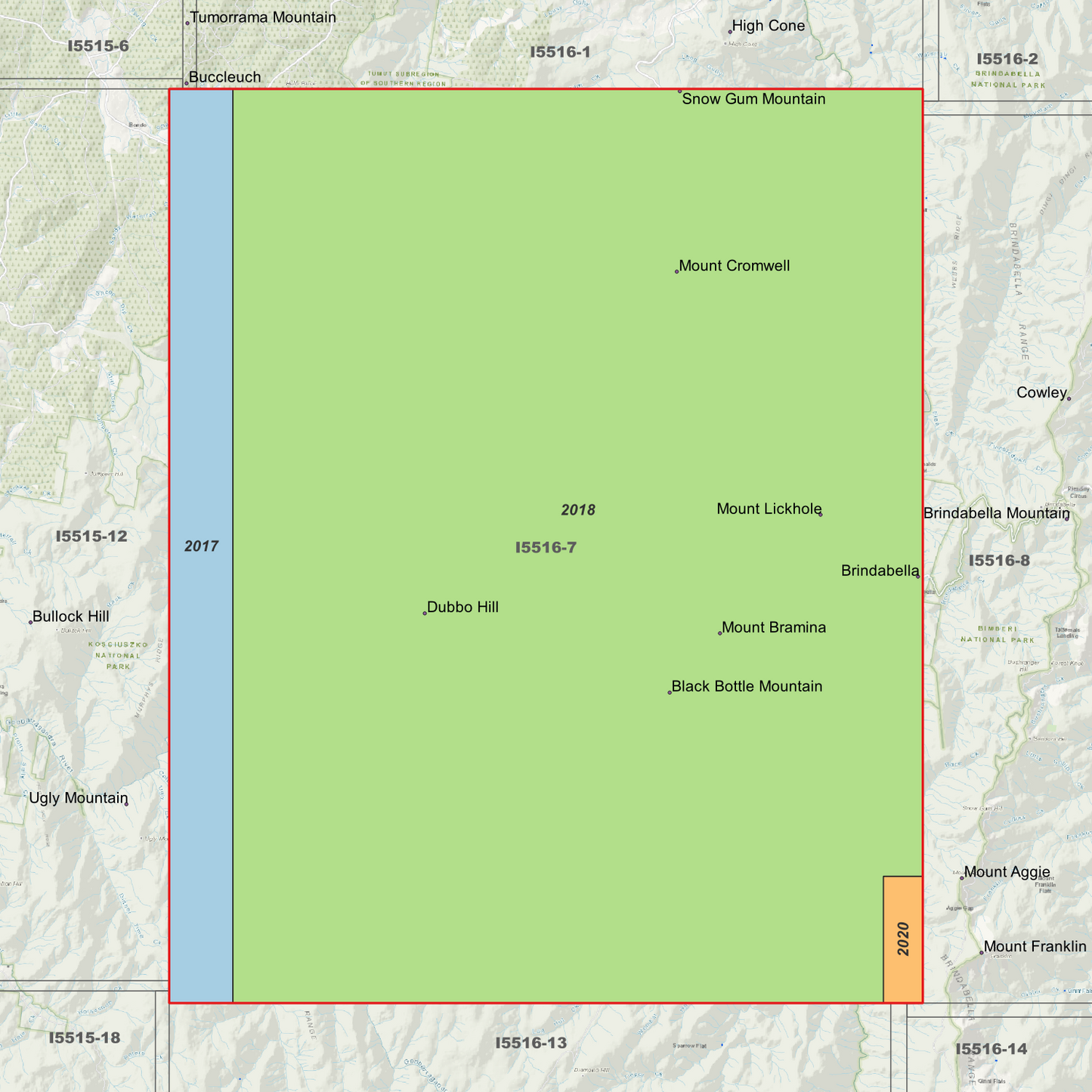 Bramina 1m & 2m Digital Elevation Models (I5516-7)
