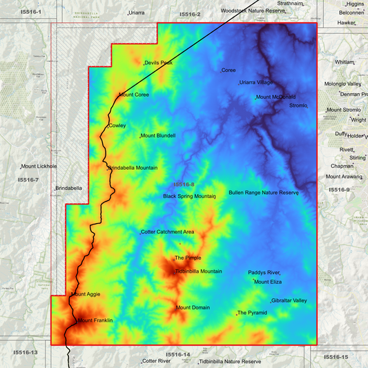 Brindabella 1m Digital Elevation Model (I5516-8)