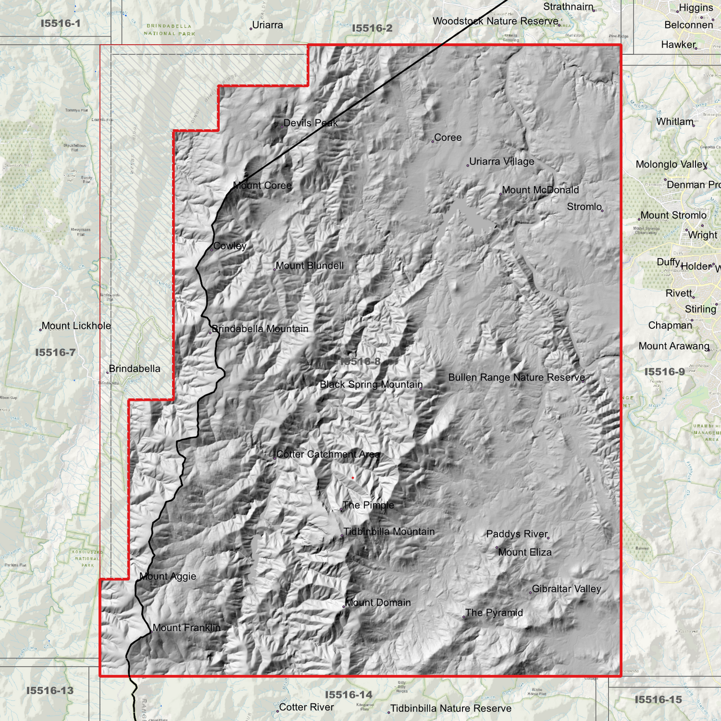 Brindabella 1m Digital Elevation Model (I5516-8)