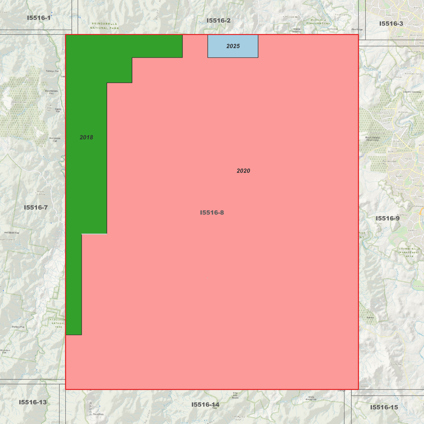 Brindabella 1m & 2m Digital Elevation Models (I5516-8)