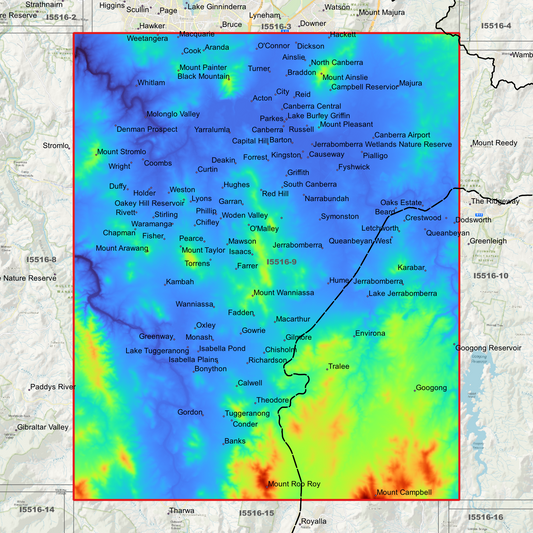Canberra 1m Digital Elevation Model (I5516-9)