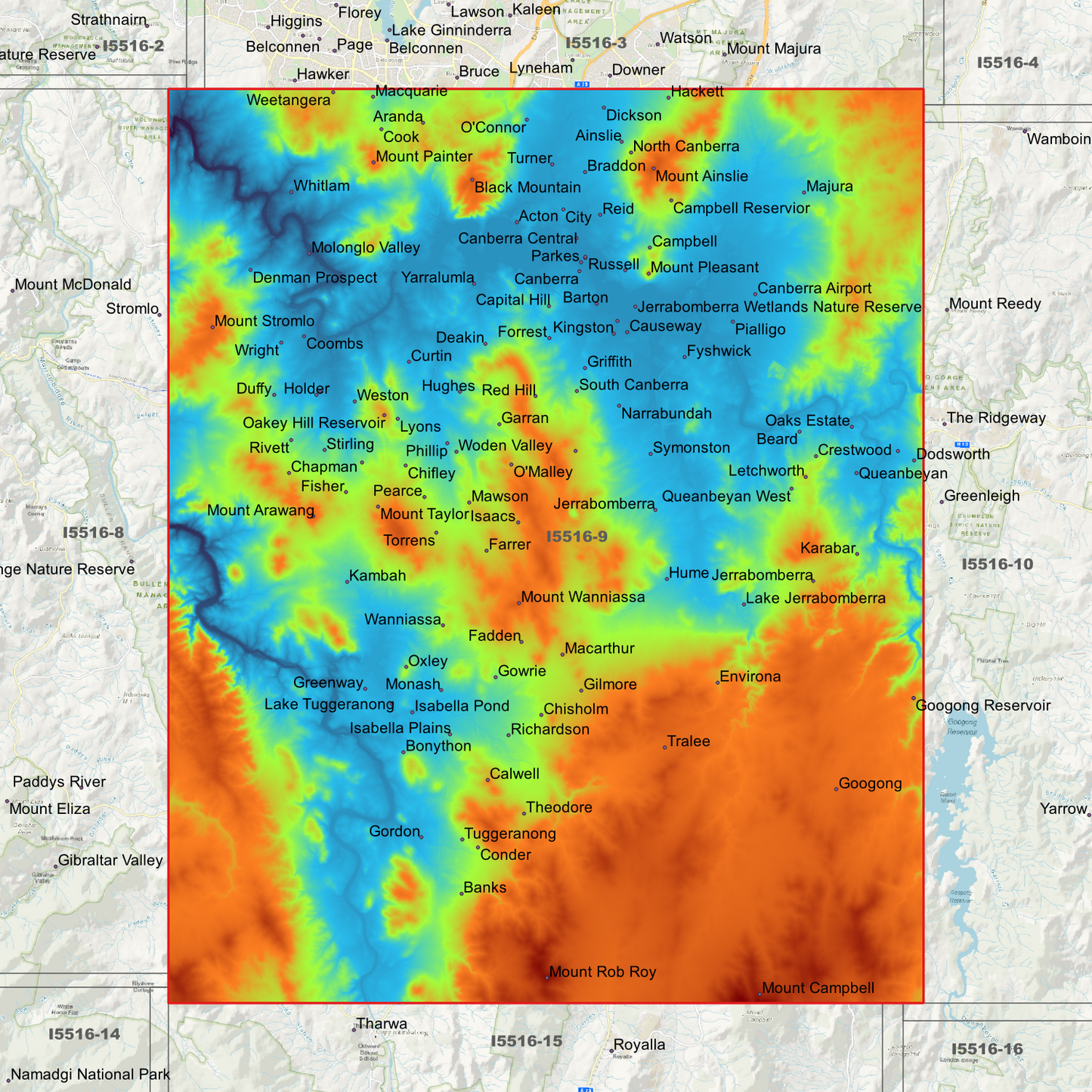 Canberra 1m Digital Elevation Models (I5516-9)
