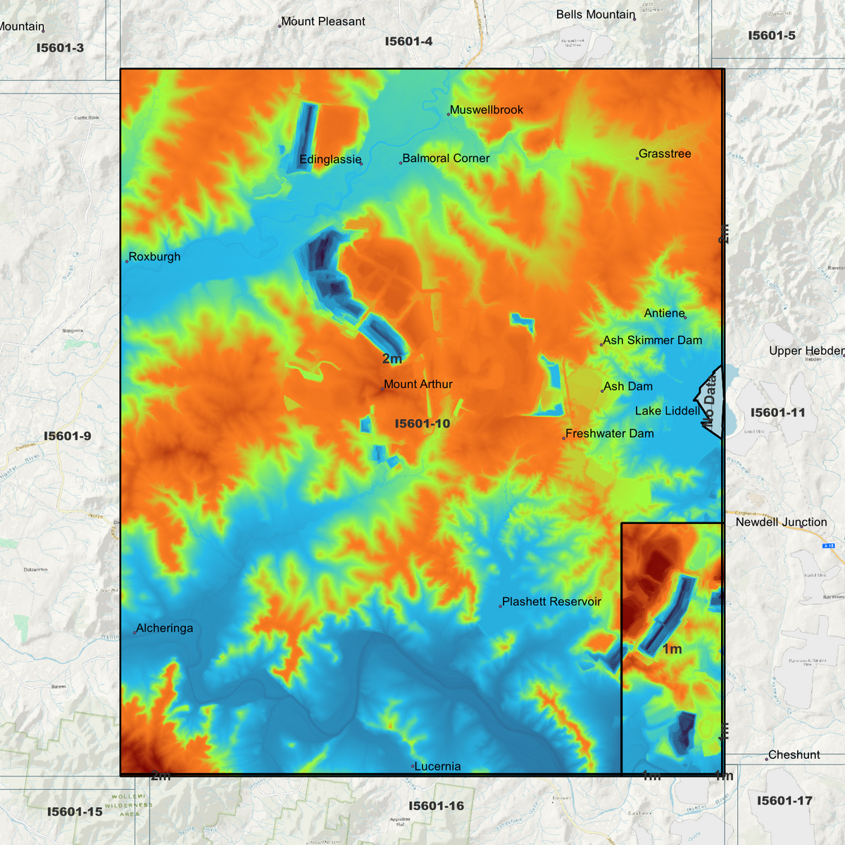 Muswellbrook 1m & 2m Digital Elevation Models (I5601-10)
