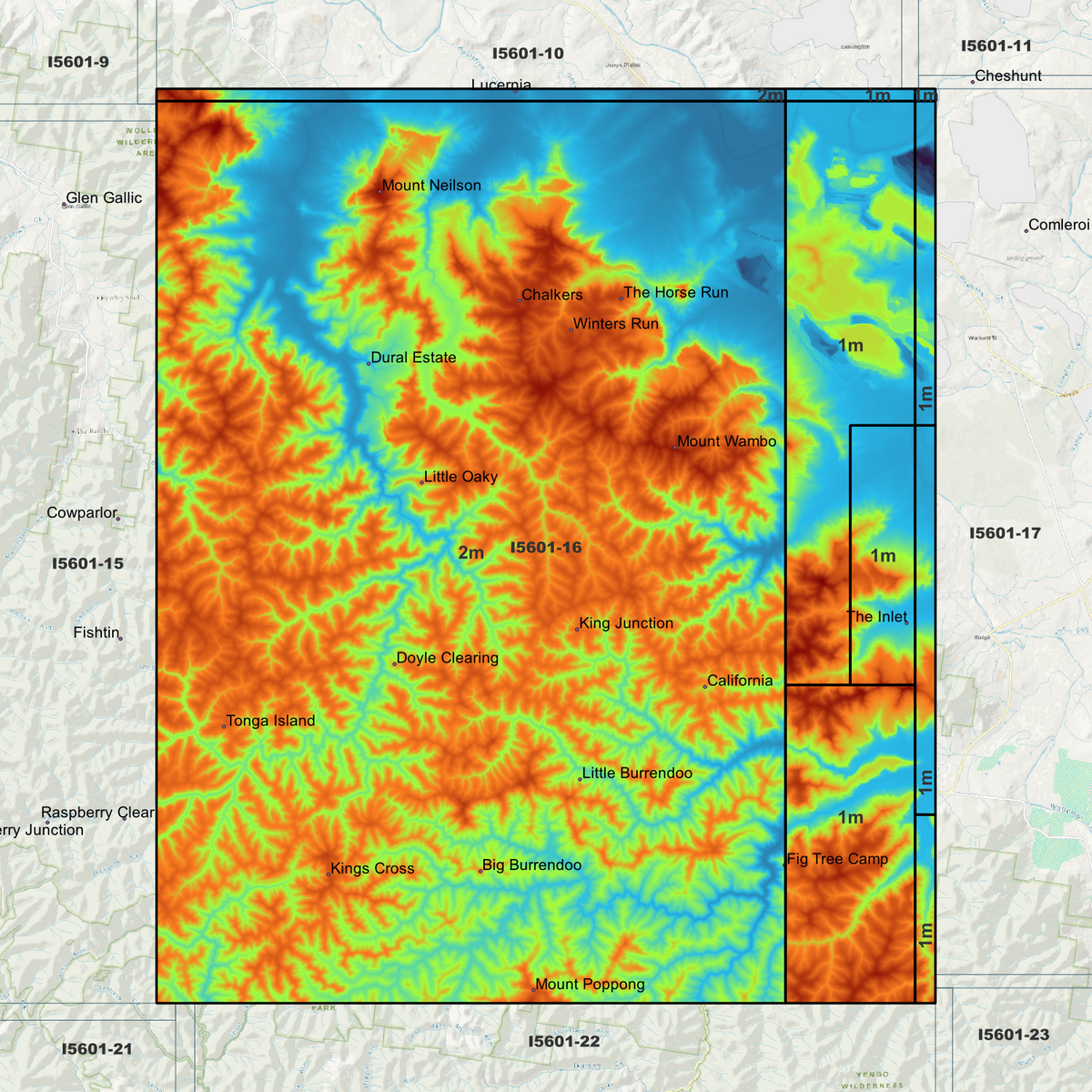 Appletree 1m & 2m Digital Elevation Models (I5601-16)