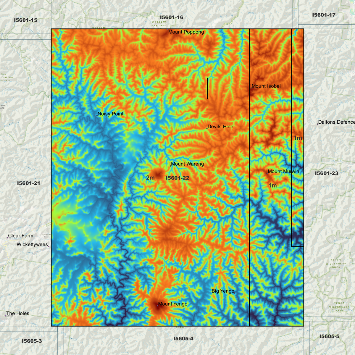 Howes Valley 1m & 2m Digital Elevation Models (I5601-22)