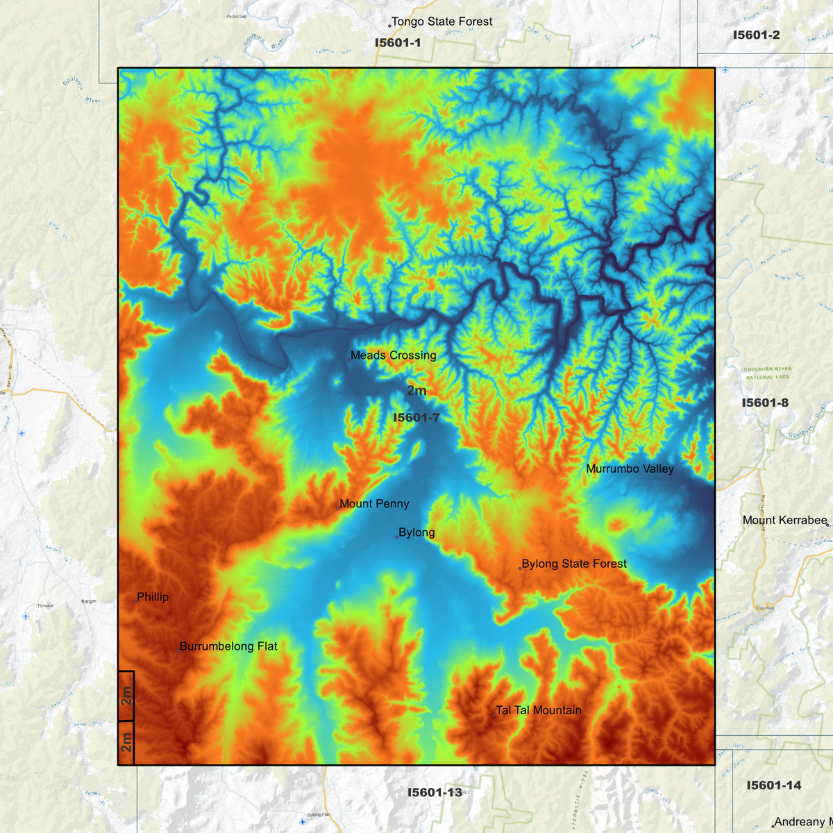 Bylong 2m Digital Elevation Models (I5601-7)