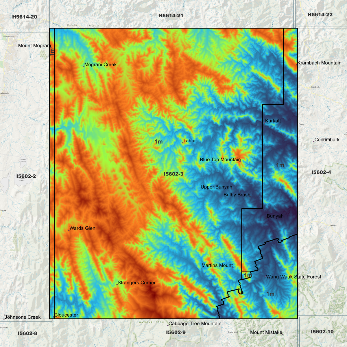 Bunyah 1m Digital Elevation Models (I5602-3)