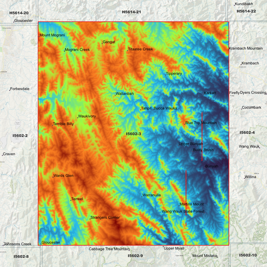 Bunyah 1m Digital Elevation Model (I5602-3)