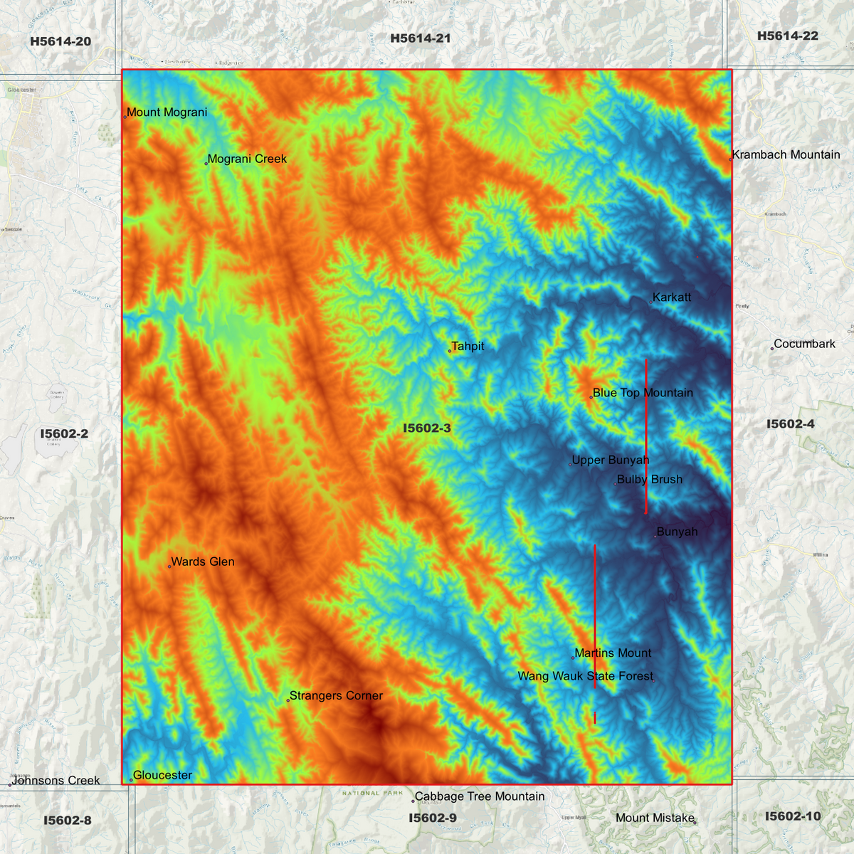 Bunyah 1m Digital Elevation Models (I5602-3)