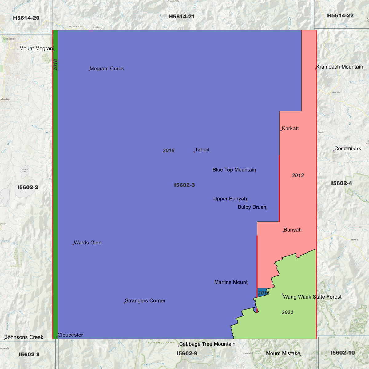 Bunyah 1m Digital Elevation Models (I5602-3)