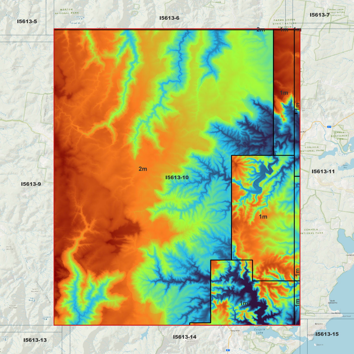 Tianjara 1m & 2m Digital Elevation Models (I5613-10)