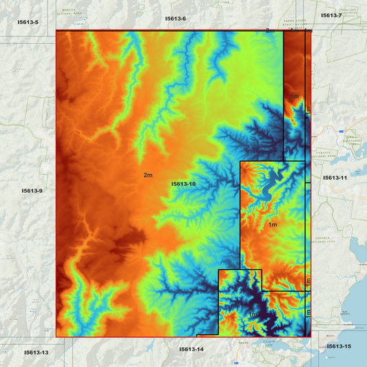 Tianjara 1m & 2m Digital Elevation Models (I5613-10)