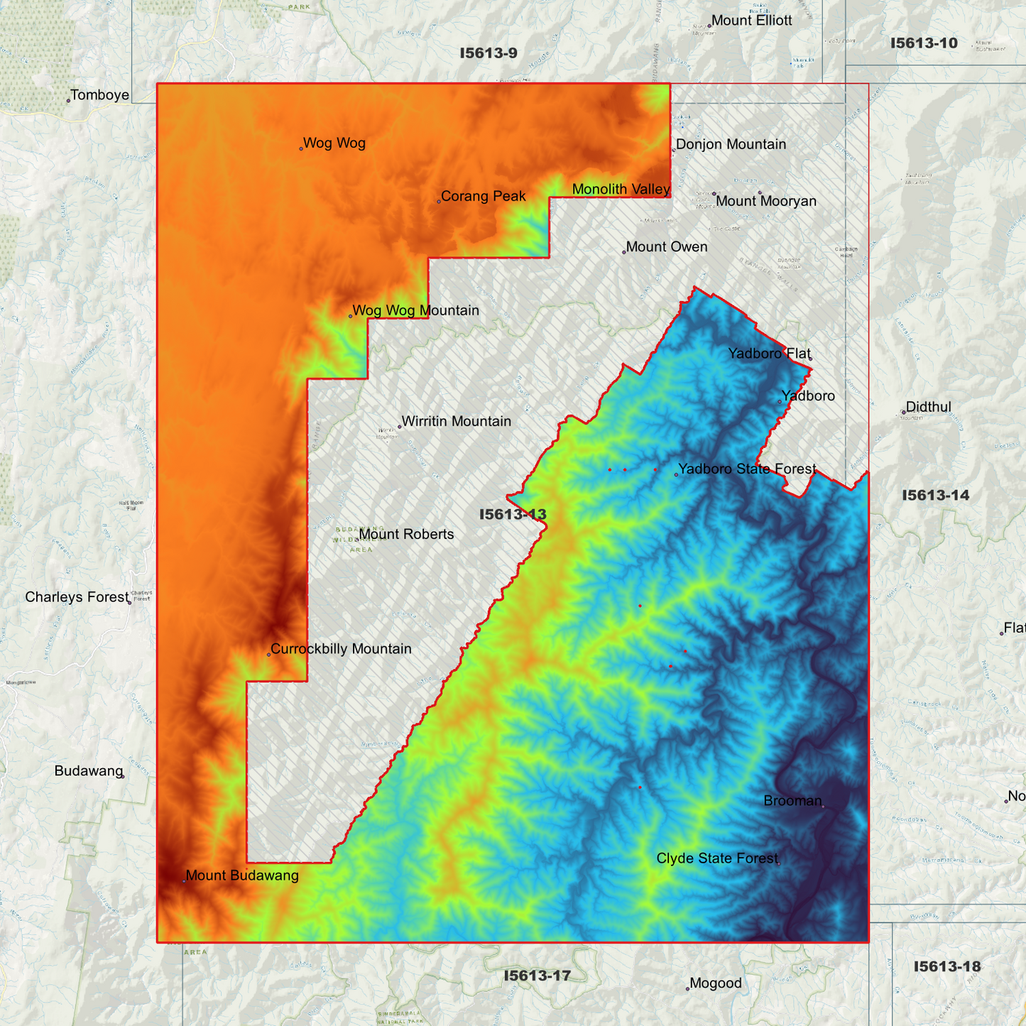 Yadboro 1m & 2m Digital Elevation Models (I5613-13)