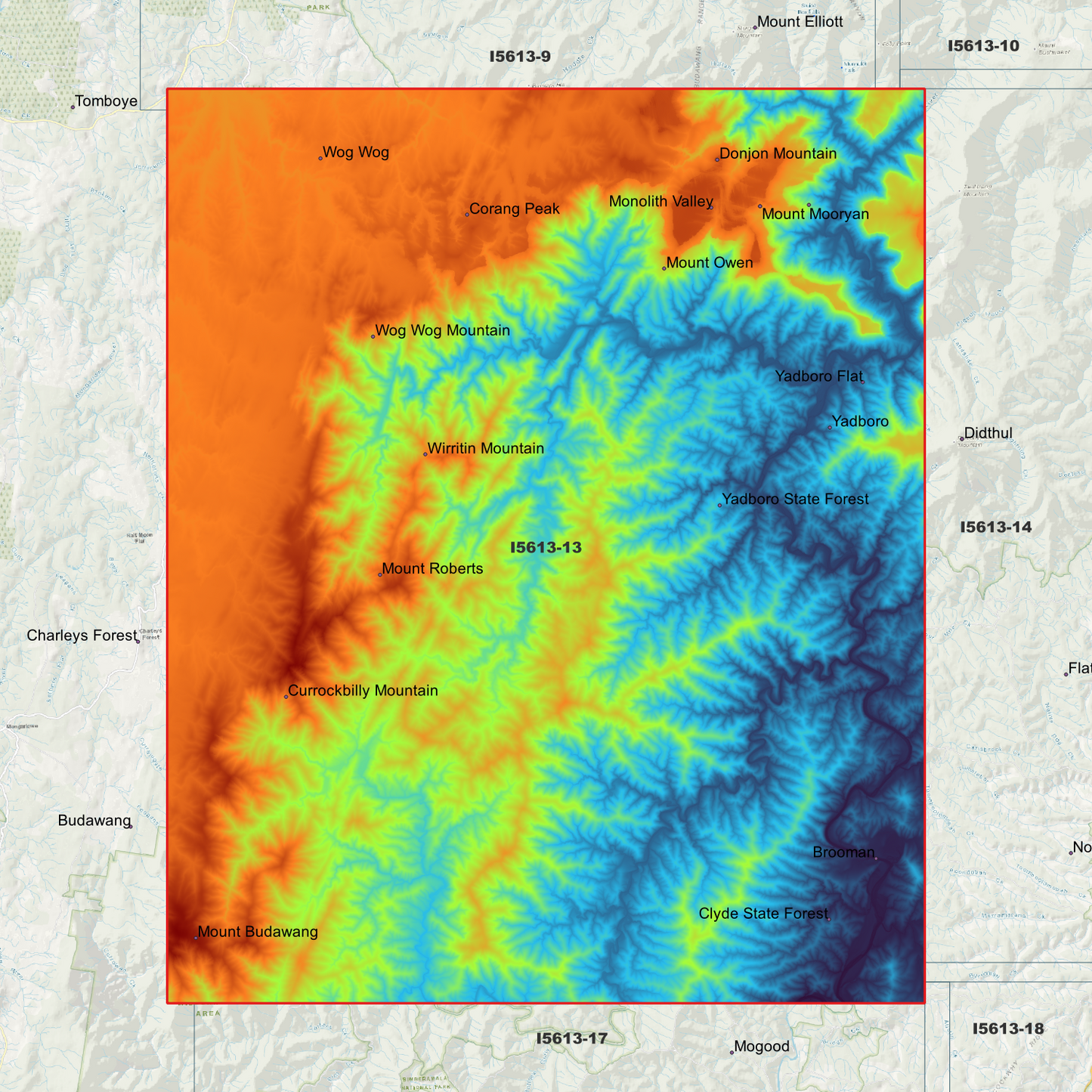 Yadboro 1m & 2m Digital Elevation Models (I5613-13)