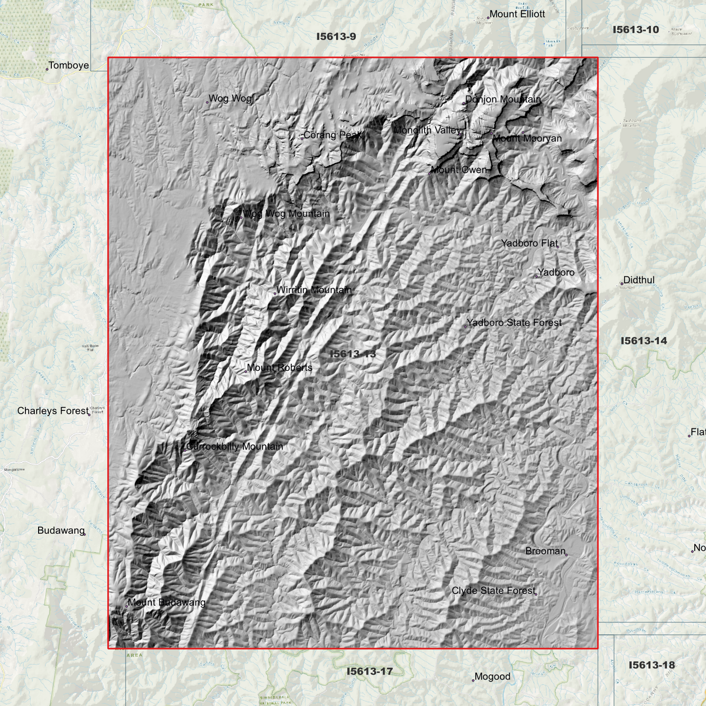 Yadboro 1m & 2m Digital Elevation Models (I5613-13)