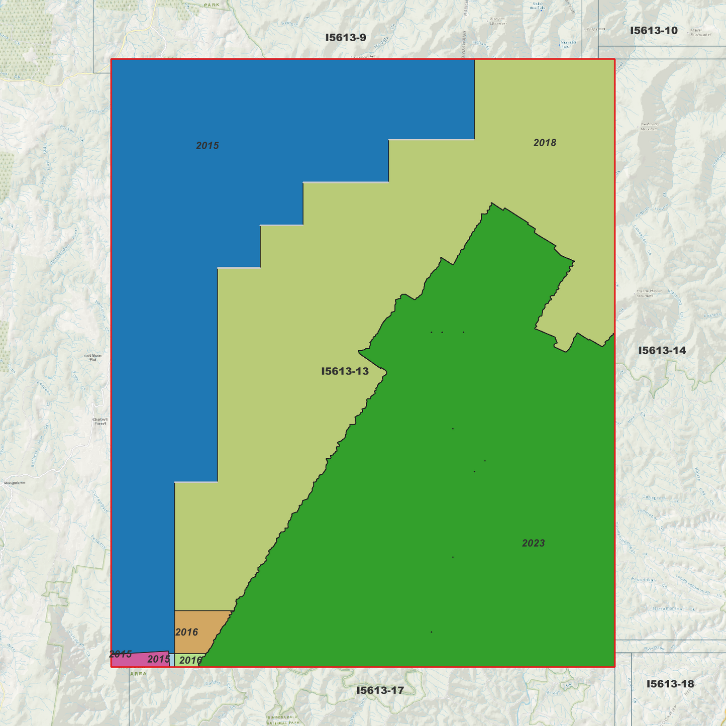 Yadboro 1m & 2m Digital Elevation Models (I5613-13)
