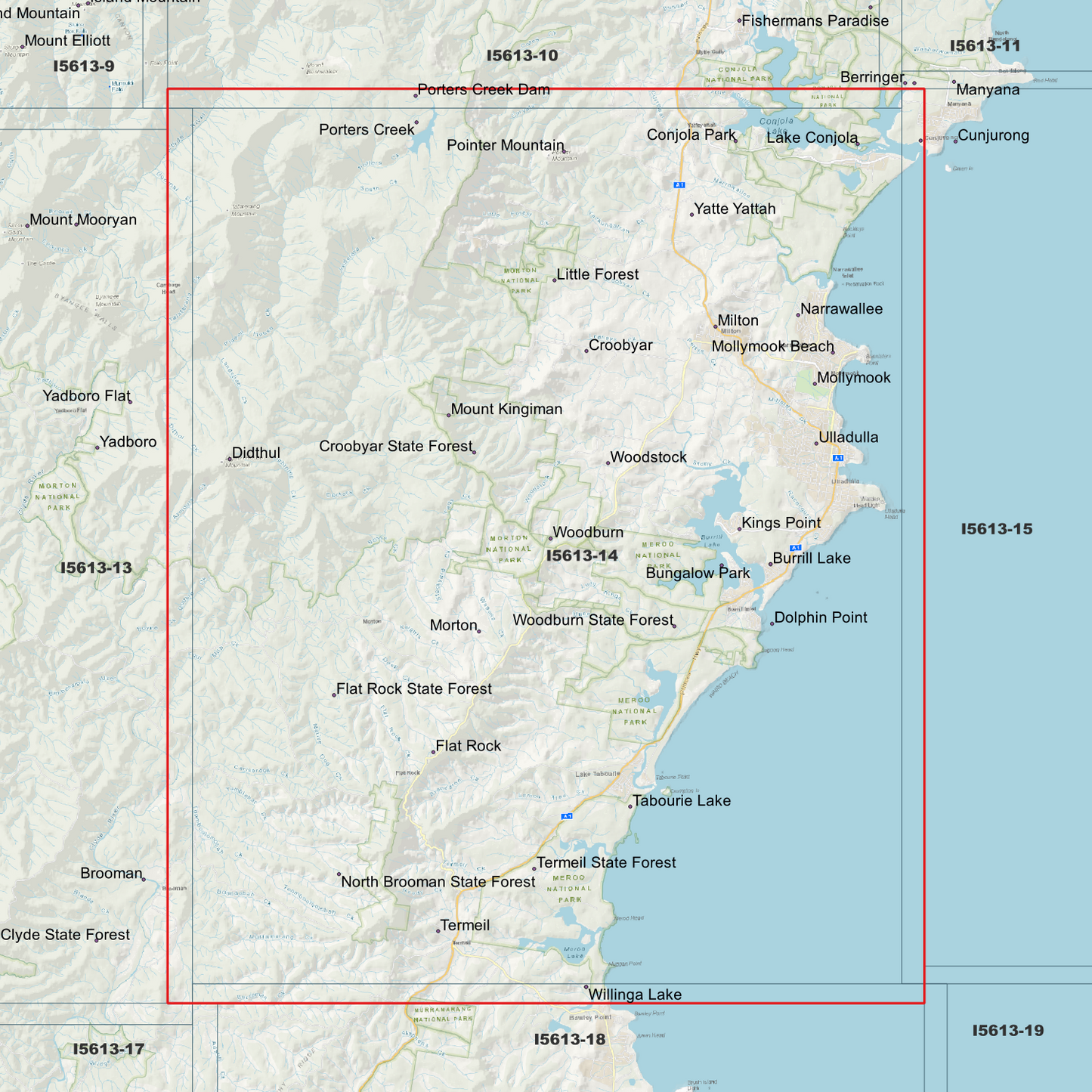 Ulladulla 1m and 2m Digital Elevation Models (I5613-14)