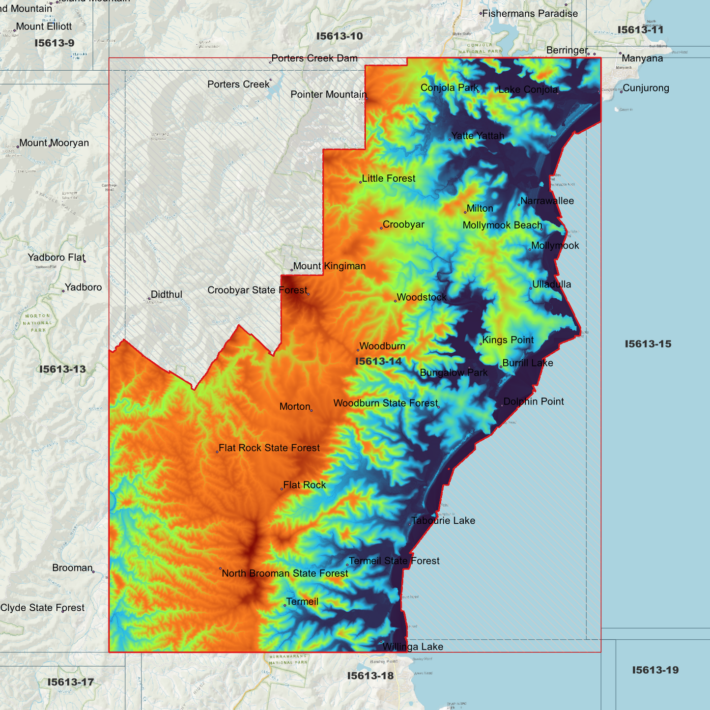 Ulladulla 1m and 2m Digital Elevation Models (I5613-14)