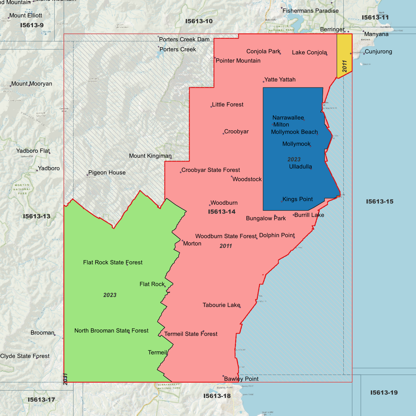 Ulladulla 1m and 2m Digital Elevation Models (I5613-14)