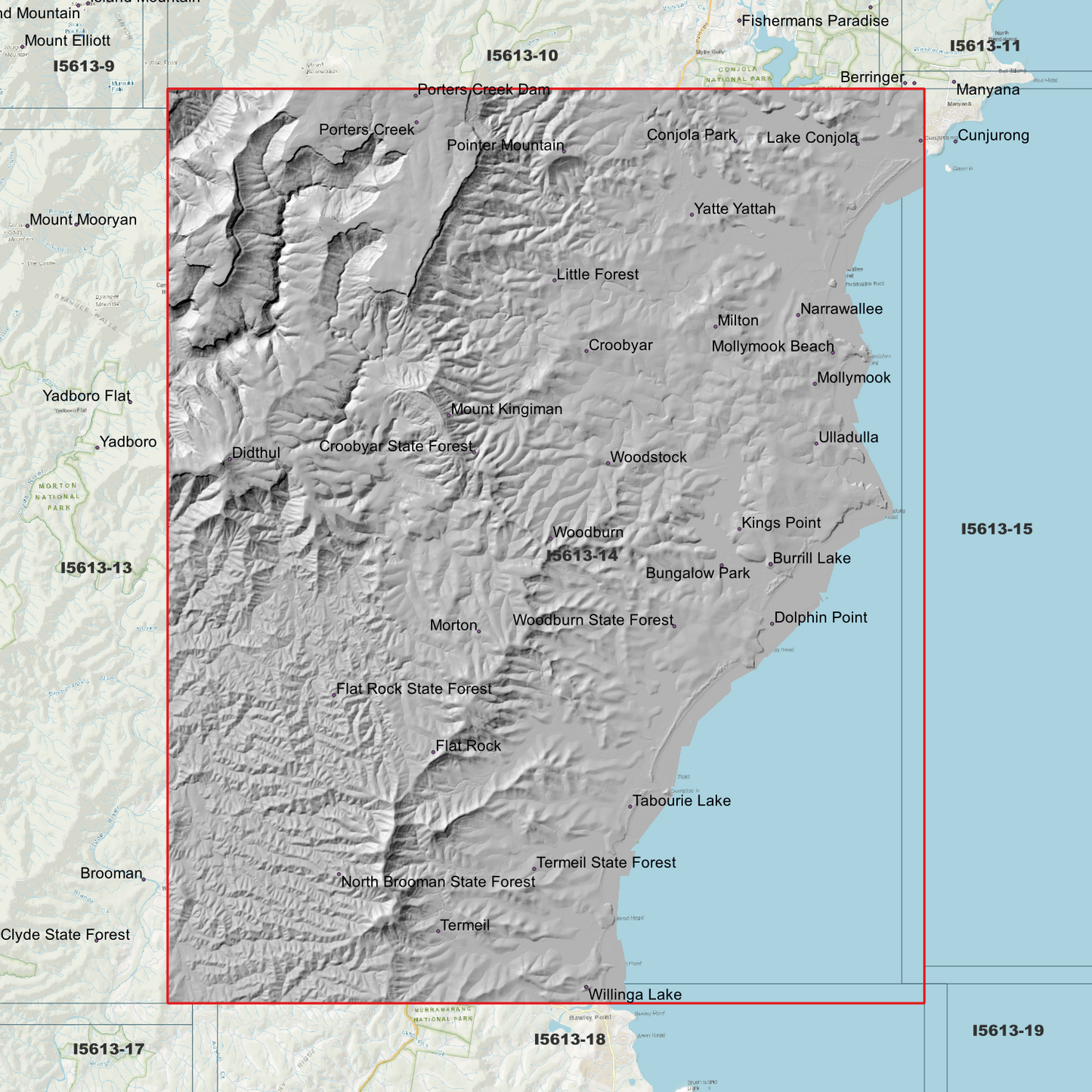 Ulladulla 1m and 2m Digital Elevation Models (I5613-14)