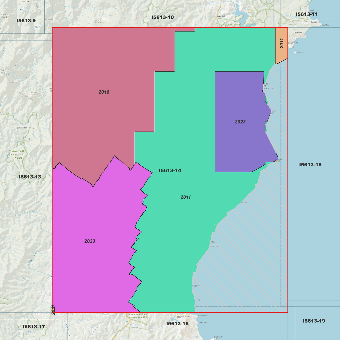 Ulladulla 1m and 2m Digital Elevation Models (I5613-14)