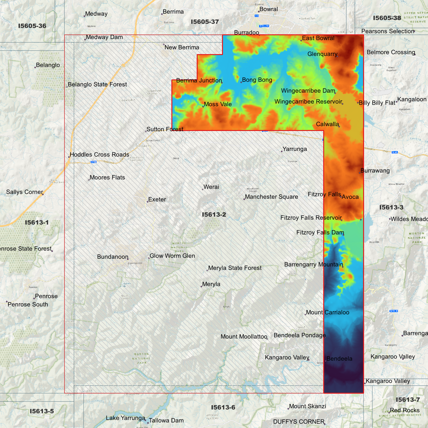 Bundanoon 1m & 2m Digital Elevation Models (I5613-2)