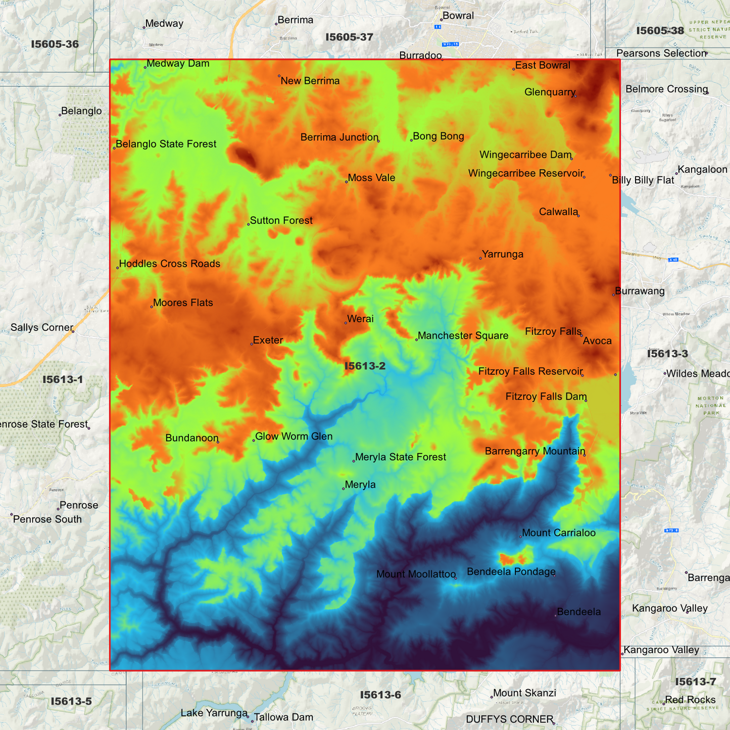 Bundanoon 1m & 2m Digital Elevation Models (I5613-2)