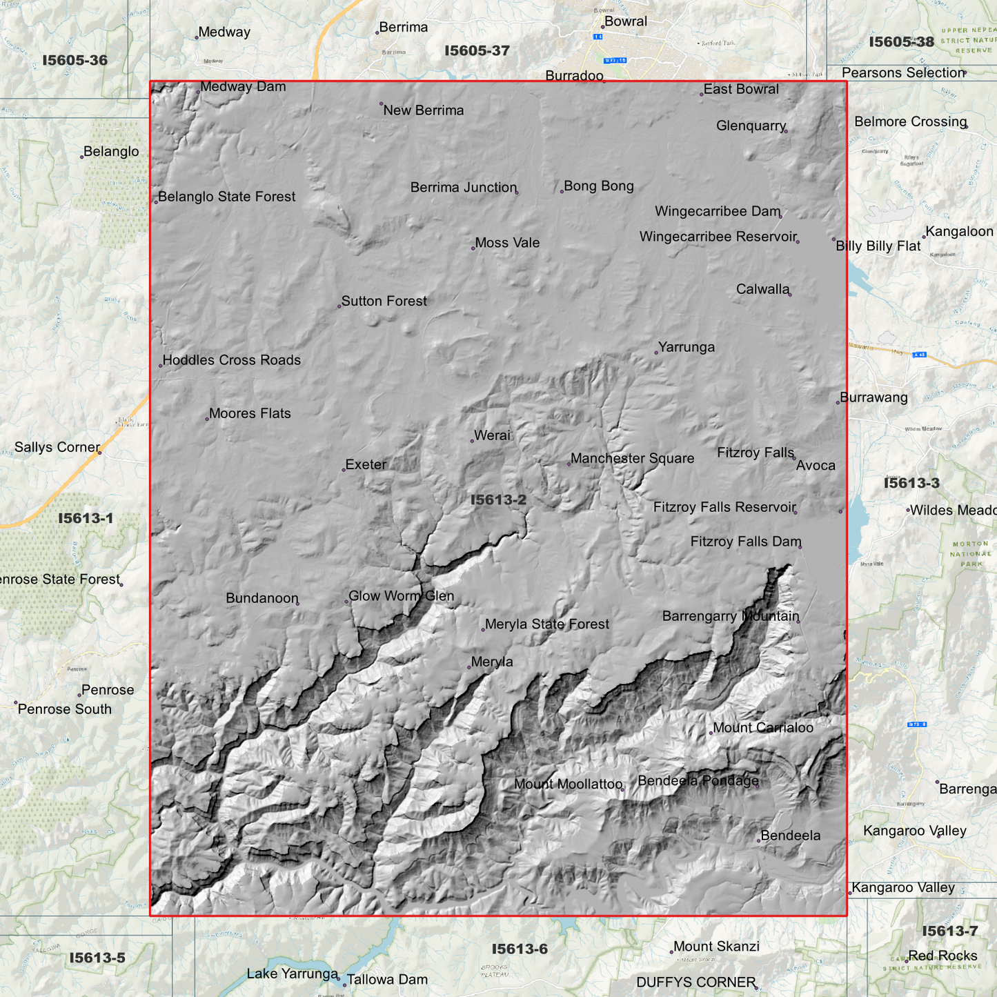 Bundanoon 1m & 2m Digital Elevation Models (I5613-2)