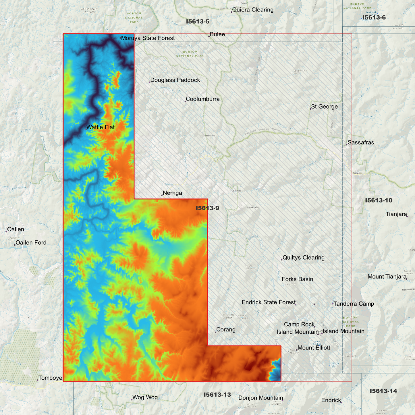 Nerriga 1m & 2m Digital Elevation Models (I5613-9)