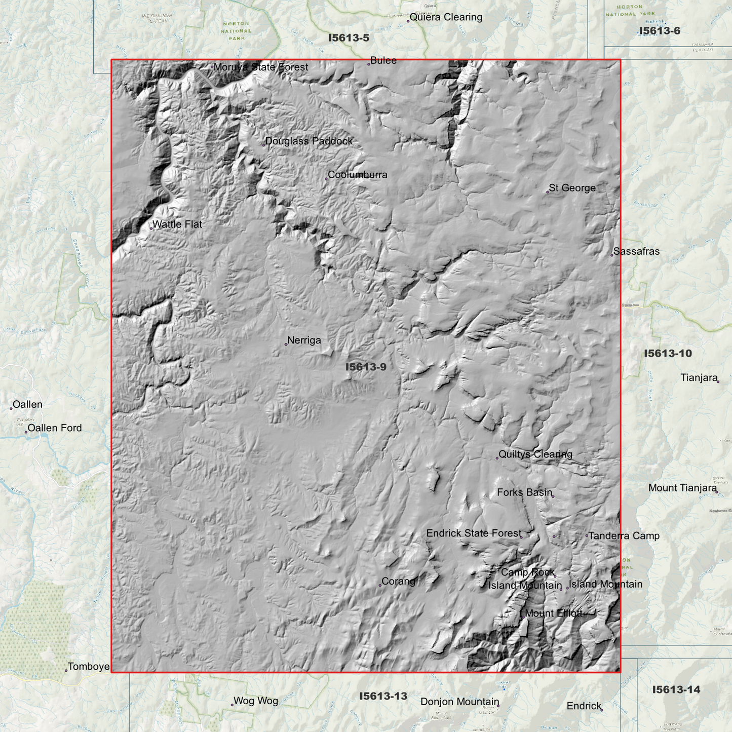 Nerriga 1m & 2m Digital Elevation Models (I5613-9)