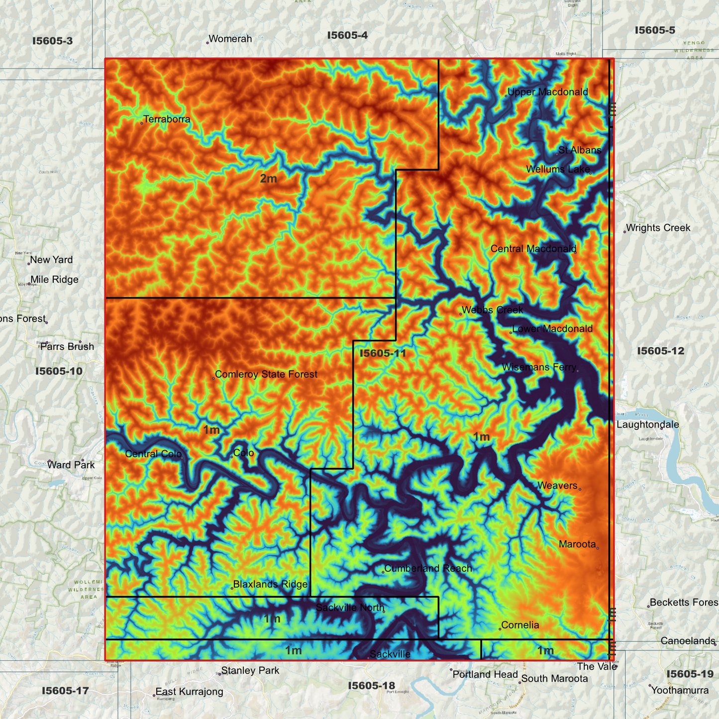 Wisemans 1m & 2m Digital Elevation Models (I5605-11)