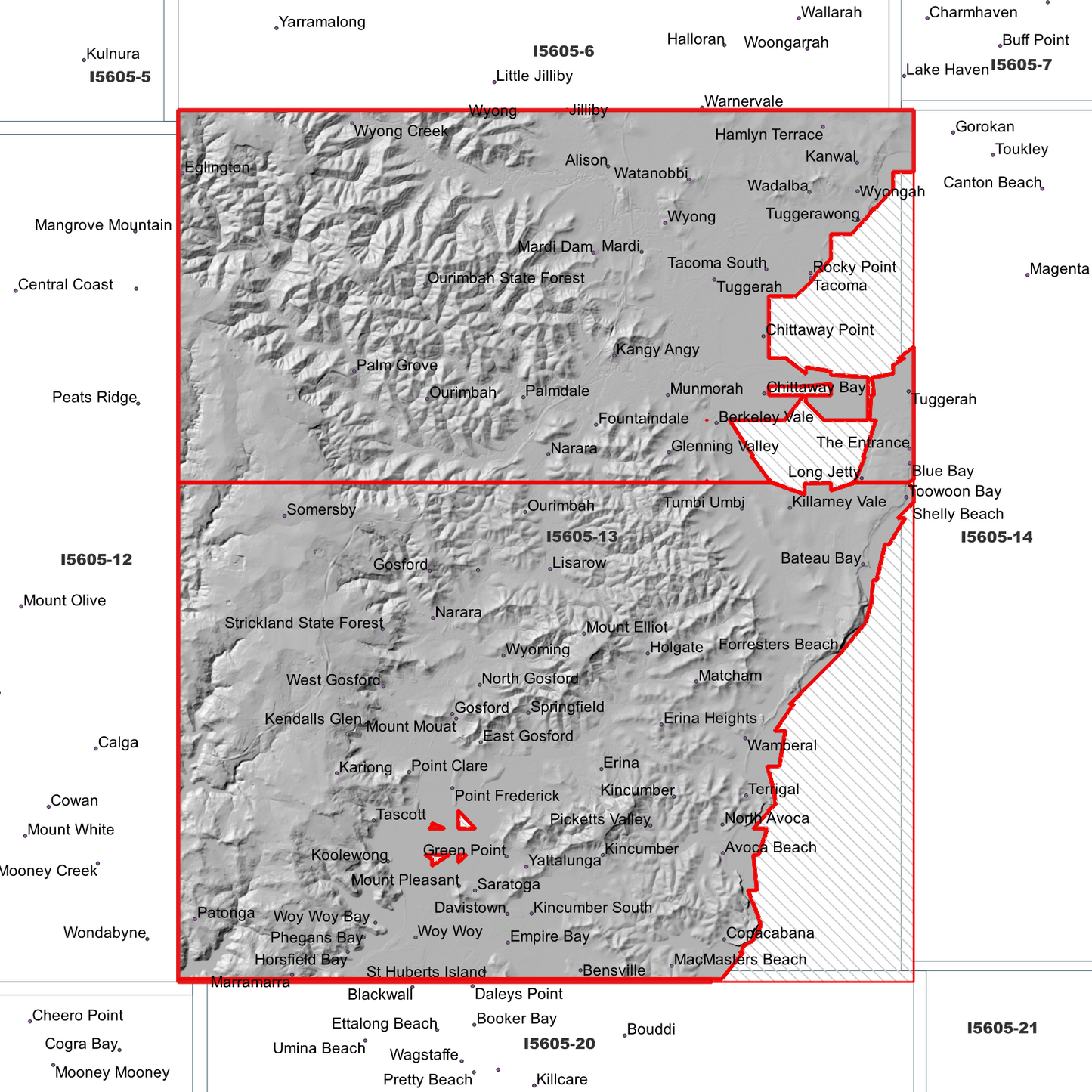 Gosford 1m Digital Elevation Model (I5605-13)