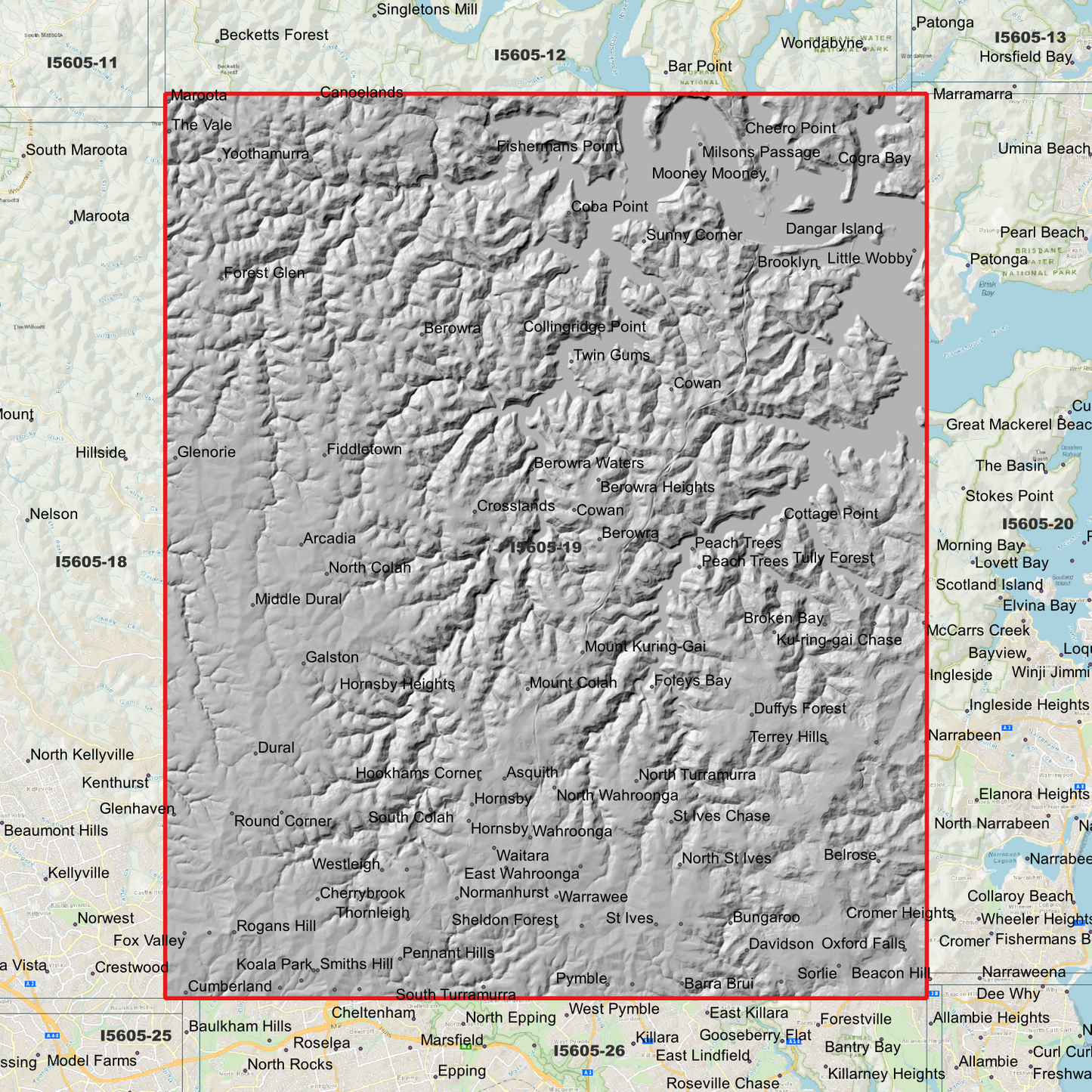Hornsby 1m Digital Elevation Model (I5605-19)