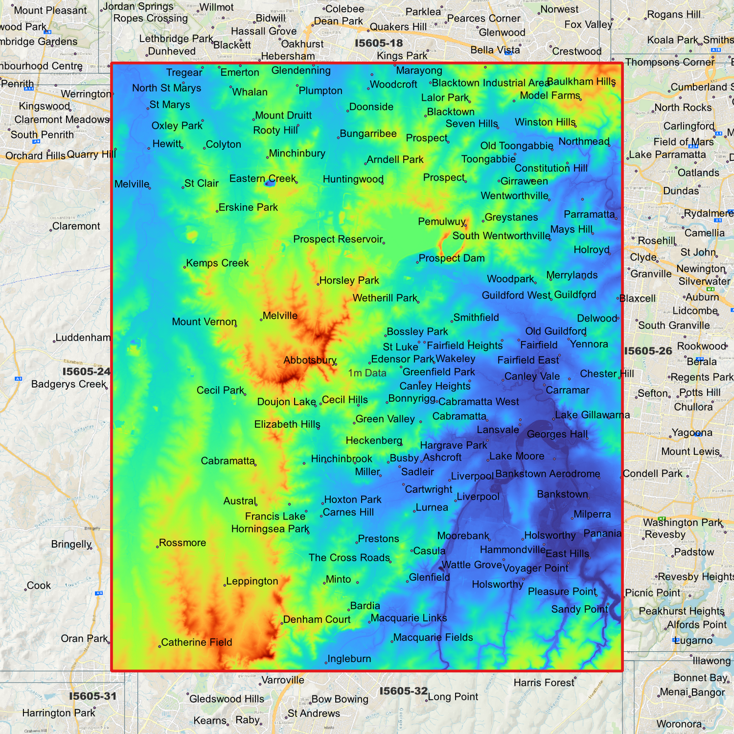Liverpool 1m Digital Elevation Model (I5605-25)