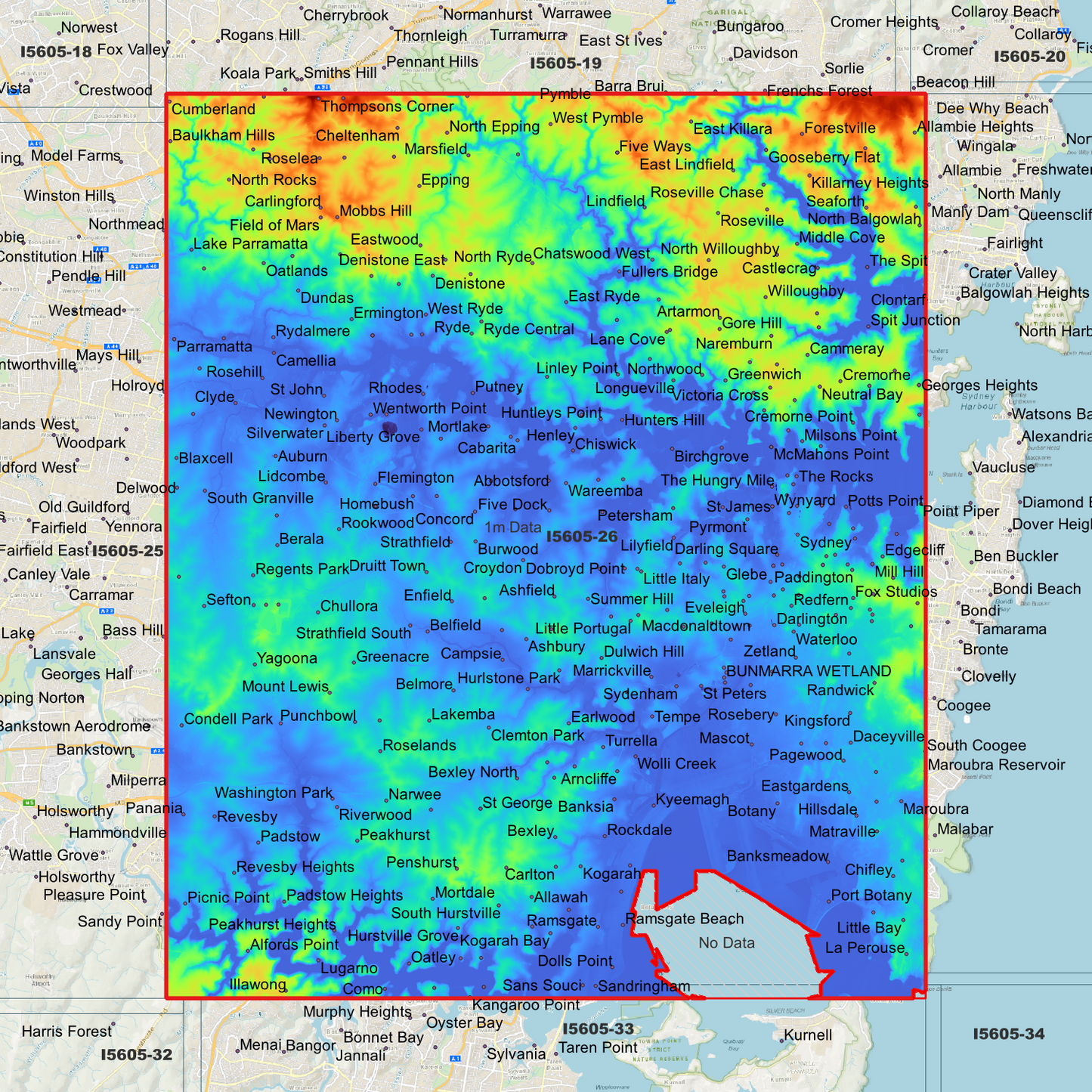 Sydney 1m Digital Elevation Model (I5605-26)