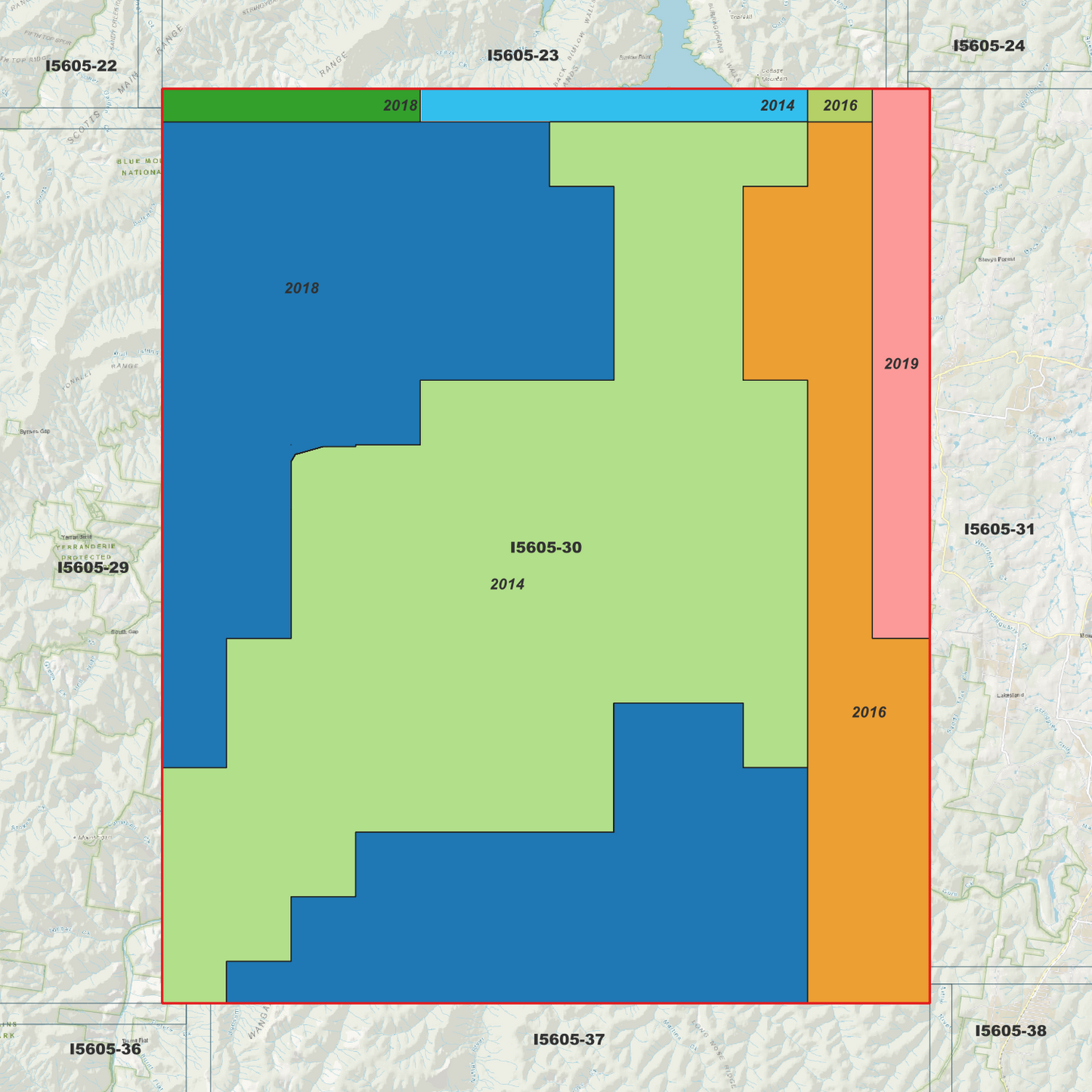 Nattai 1m & 2m Digital Elevation Models (I5605-30)