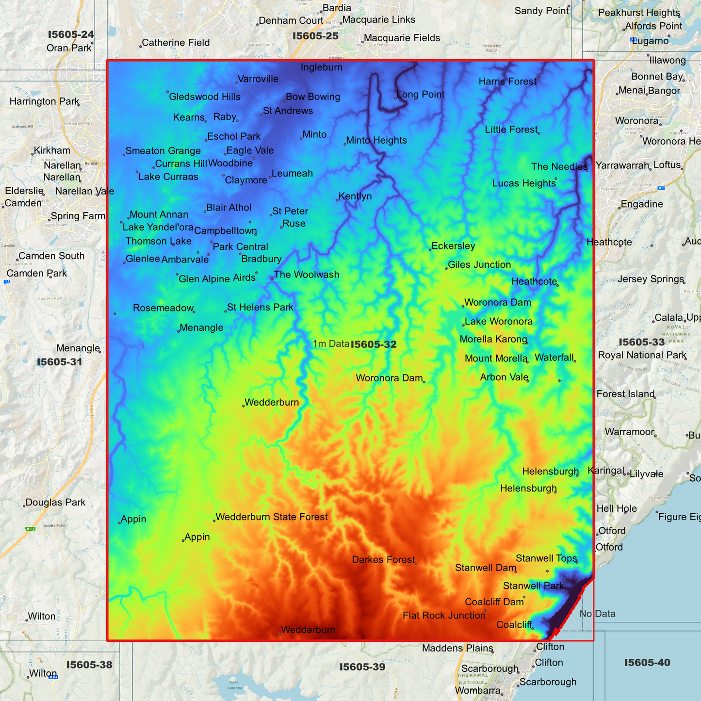 Campbelltown 1m Digital Elevation Model (I5605-32)