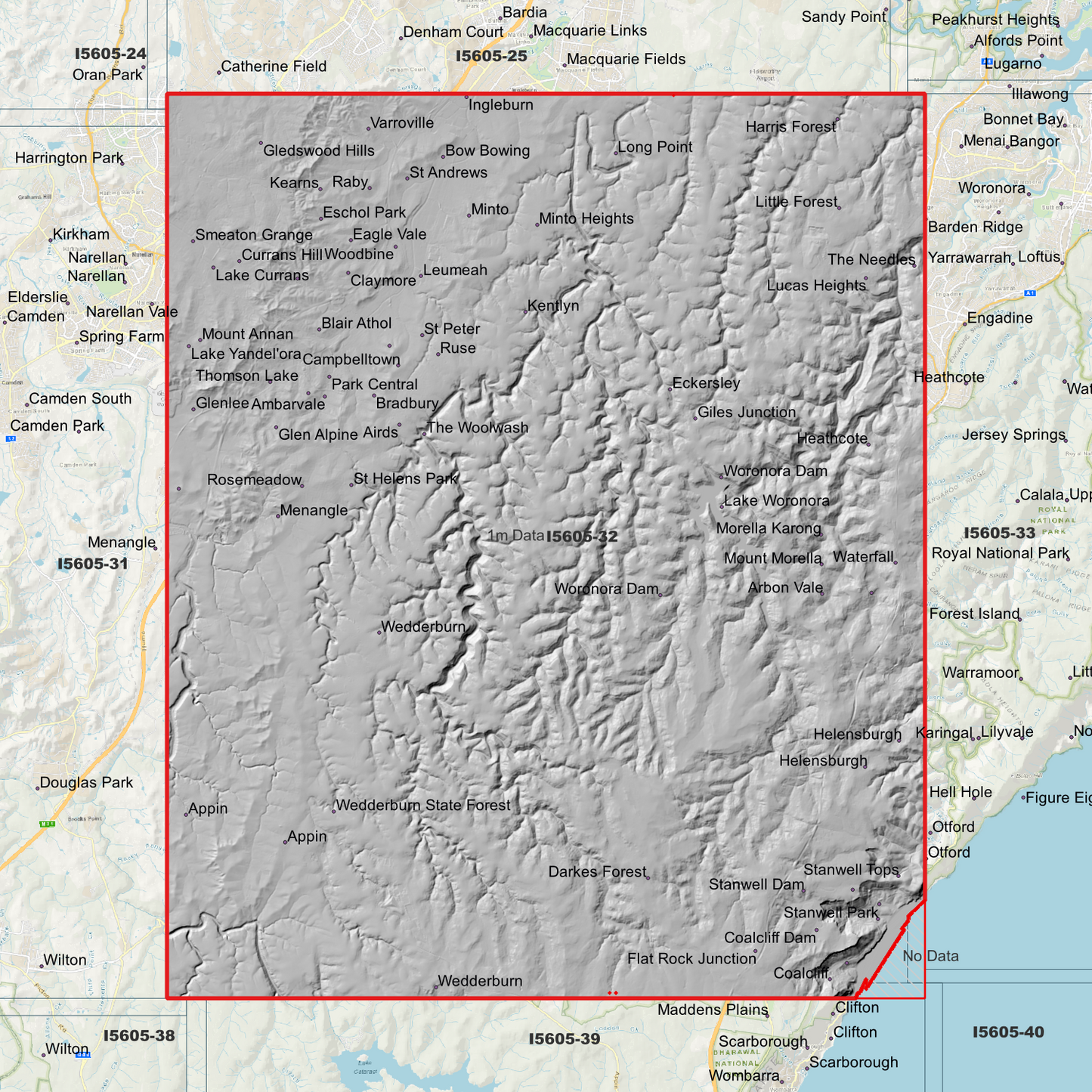 Campbelltown 1m Digital Elevation Model (I5605-32)