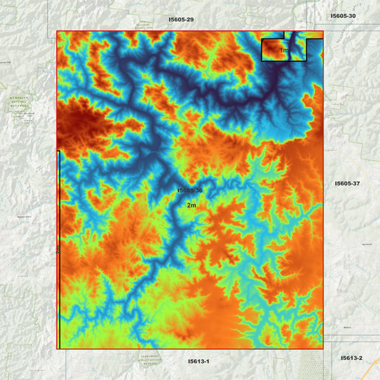 Bullio 1m & 2m Digital Elevation Models (I5605-36)